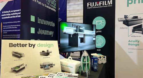 Fujifilm Graphic Communication South Africa Discussing Print, Cut And Workflow Products At Graphics, Print And Sign Cape Town Expo